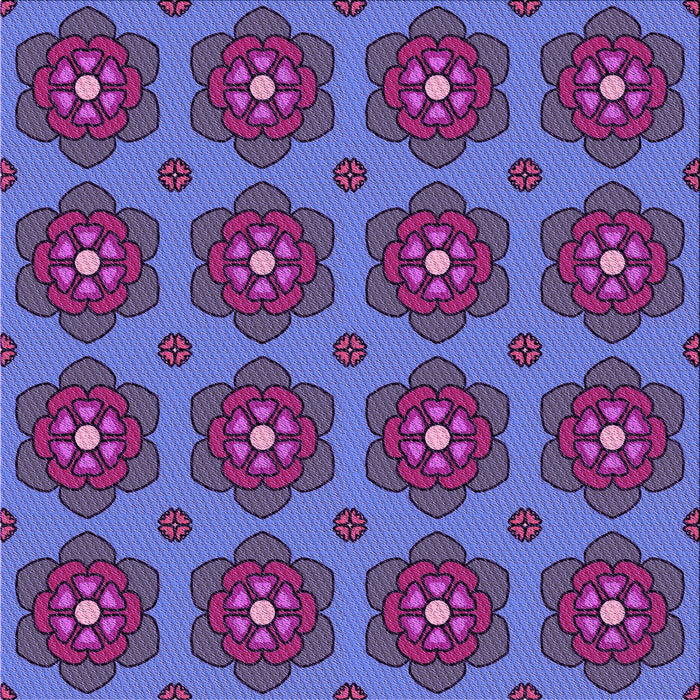 Round Patterned Dark Magenta Purple Rug, pat2960pur