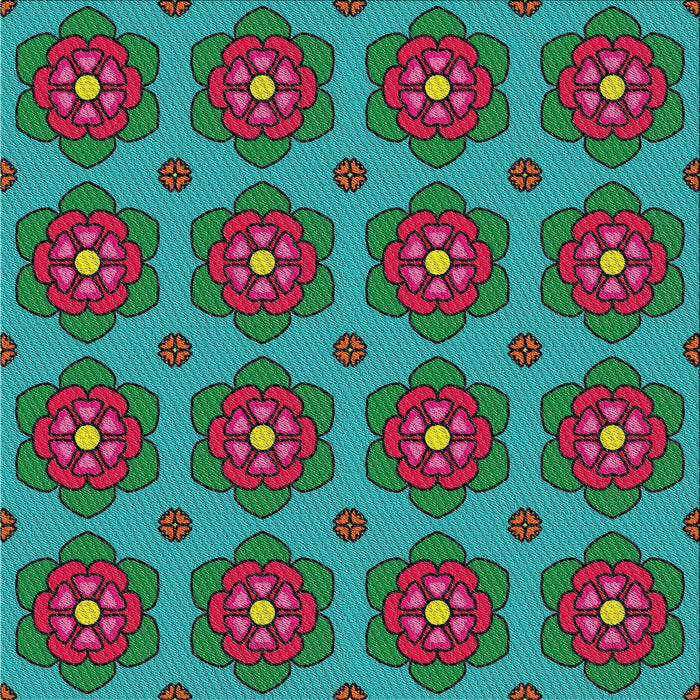 Square Patterned Spring Green Modern Rug, pat2960