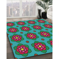 Patterned Spring Green Modern Rug, pat2960