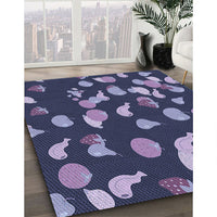 Patterned Medium Purple Rug, pat2961blu