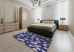 Patterned Medium Purple Rug in a Bedroom, pat2961blu