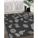 Machine Washable Transitional Charcoal Black Rug in a Family Room, wshpat2961gry