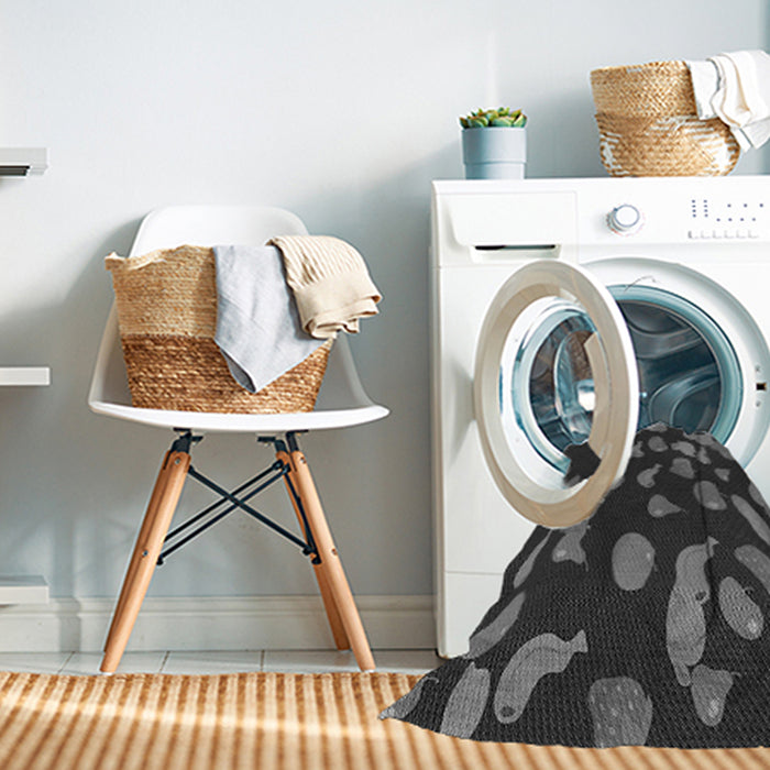 Machine Washable Transitional Charcoal Black Rug in a Washing Machine, wshpat2961gry