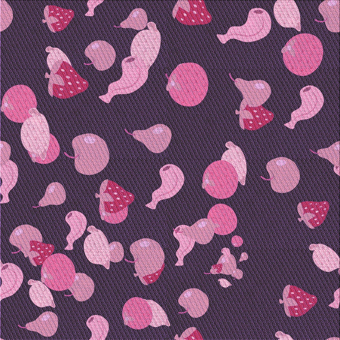 Round Patterned Orchid Purple Rug, pat2961pur