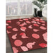 Patterned Saffron Red Rug in Family Room, pat2961rd