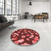 Round Patterned Saffron Red Rug in a Office, pat2961rd