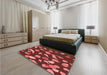 Patterned Saffron Red Rug in a Bedroom, pat2961rd