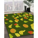 Patterned Pistachio Green Rug in Family Room, pat2961yw