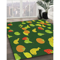 Patterned Green Novelty Rug, pat2961