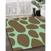 Machine Washable Transitional Saddle Brown Rug in a Family Room, wshpat2962lblu