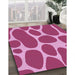 Patterned Raspberry Red Rug in Family Room, pat2962pur