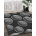 Machine Washable Transitional Charcoal Black Rug in a Family Room, wshpat2963gry