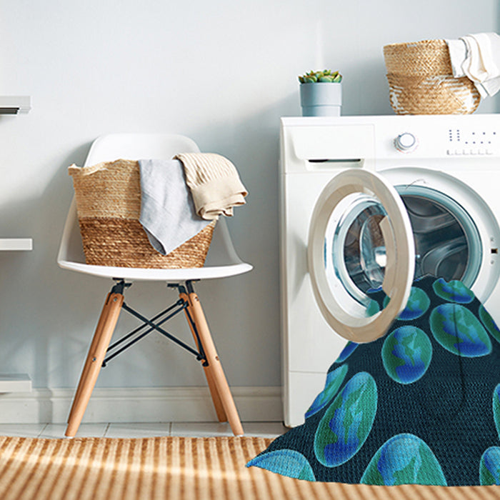 Machine Washable Transitional Dark Turquoise Green Rug in a Washing Machine, wshpat2963lblu