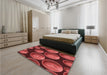 Patterned Red Rug in a Bedroom, pat2963rd