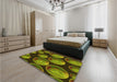 Patterned Pistachio Green Rug in a Bedroom, pat2963yw