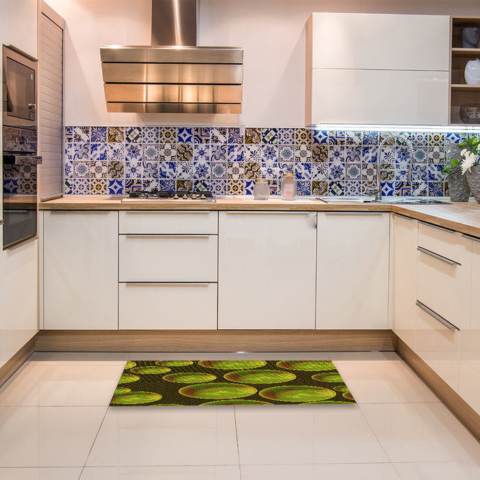 Patterned Pistachio Green Rug in a Kitchen, pat2963yw