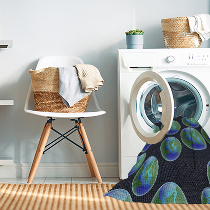 Machine Washable Transitional Deep-Sea Blue Rug in a Washing Machine, wshpat2963