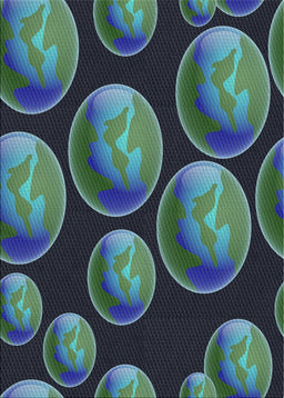 Patterned Deep-Sea Blue Novelty Rug, pat2963