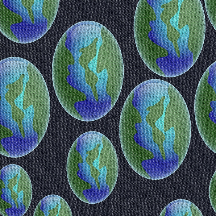 Patterned Deep-Sea Blue Novelty Rug, pat2963