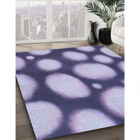 Patterned Deep Periwinkle Purple Rug, pat2964blu