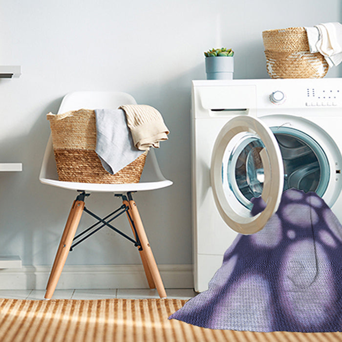Machine Washable Transitional Deep Periwinkle Purple Rug in a Washing Machine, wshpat2964blu