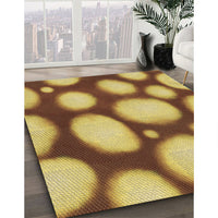 Patterned Saddle Brown Rug, pat2964brn