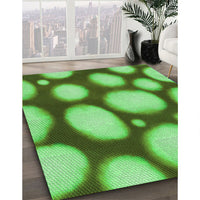Patterned Emerald Green Rug, pat2964grn