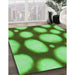 Patterned Emerald Green Rug in Family Room, pat2964grn