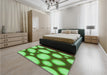 Patterned Emerald Green Rug in a Bedroom, pat2964grn