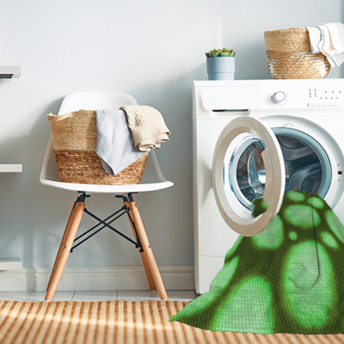 Machine Washable Transitional Emerald Green Rug in a Washing Machine, wshpat2964grn