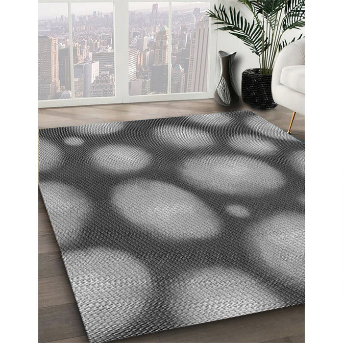 Patterned Dark Gray Rug in Family Room, pat2964gry