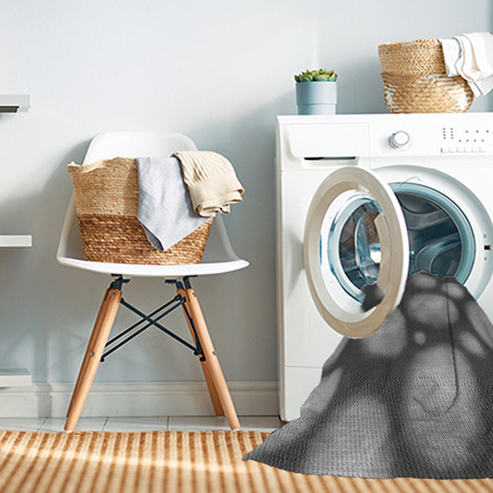 Machine Washable Transitional Dark Gray Rug in a Washing Machine, wshpat2964gry