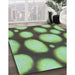 Machine Washable Transitional Green Rug in a Family Room, wshpat2964lblu