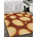 Patterned Orange Rug in Family Room, pat2964org