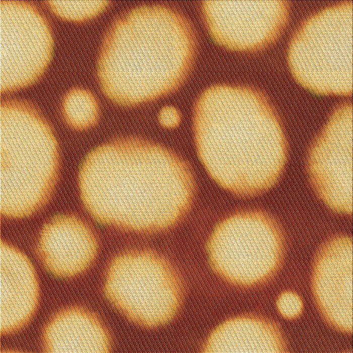 Round Patterned Orange Rug, pat2964org