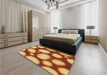 Patterned Orange Rug in a Bedroom, pat2964org