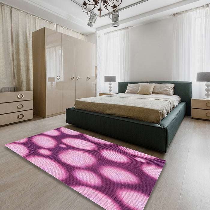 Patterned Violet Purple Rug in a Bedroom, pat2964pur