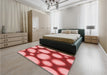 Patterned Light Coral Pink Rug in a Bedroom, pat2964rd