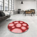 Round Patterned Light Coral Pink Rug in a Office, pat2964rd