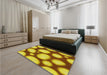 Patterned Yellow Rug in a Bedroom, pat2964yw