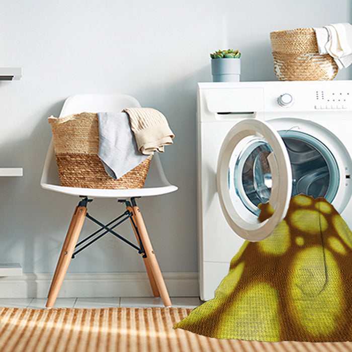 Machine Washable Transitional Yellow Rug in a Washing Machine, wshpat2964yw