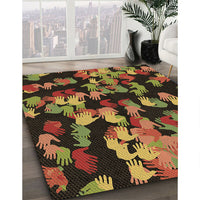 Patterned Red Rug, pat2965brn