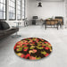 Round Patterned Sedona Brown Rug in a Office, pat2965org