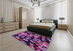 Patterned Plum Velvet Purple Rug in a Bedroom, pat2965pur