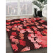 Machine Washable Transitional Maroon Red Rug in a Family Room, wshpat2965rd