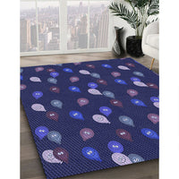 Patterned Slate Blue Rug, pat2966blu