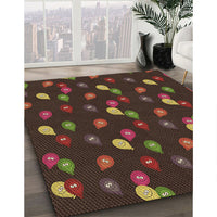 Patterned Red Brown Rug, pat2966brn