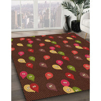 Patterned Mahogany Brown Rug, pat2966org