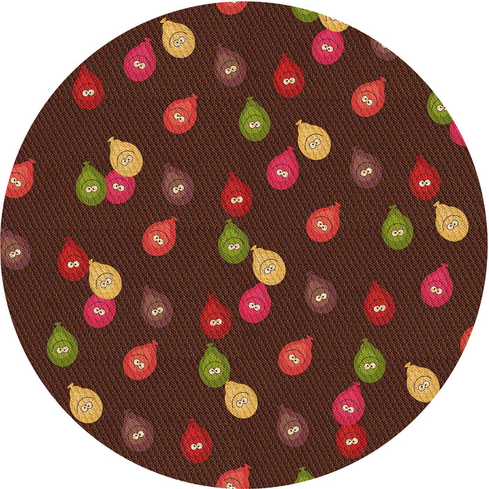 Square Patterned Mahogany Brown Rug, pat2966org