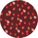 Square Machine Washable Transitional Crimson Red Rug in a Living Room, wshpat2966rd